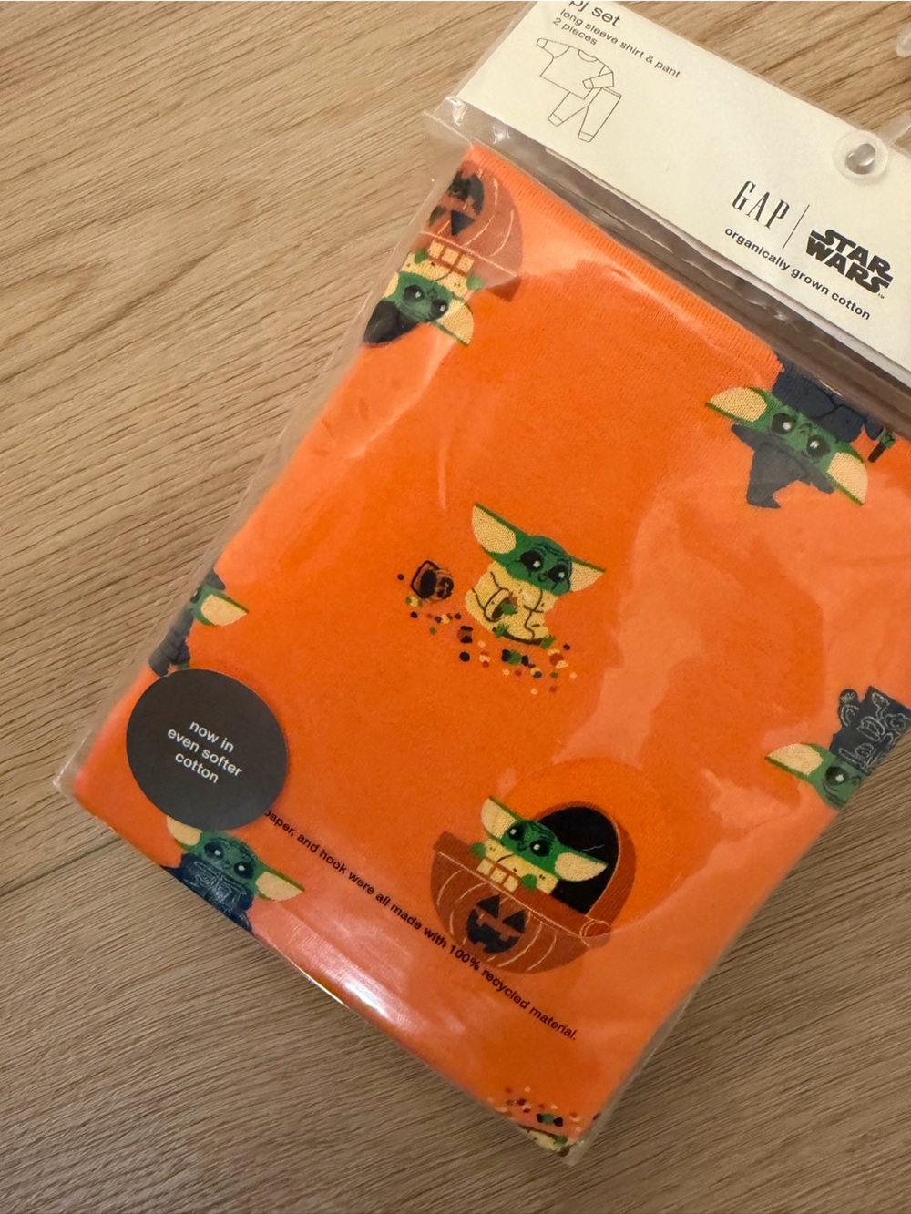GAP Star Wars Yoda Orange Halloween two piece PJ set